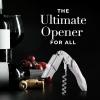 imageZulay Kitchen Corkscrew Wine Opener  Premium 420 Stainless Steel ampamp Rosewood Wine Bottle Opener  Double Hinged Opener with Foil Cutter ampamp Cap Remover  RosewoodResin