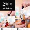 imageZulay Kitchen Corkscrew Wine Opener  Premium 420 Stainless Steel ampamp Rosewood Wine Bottle Opener  Double Hinged Opener with Foil Cutter ampamp Cap Remover  RosewoodEbony Wood