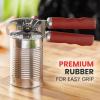 imageZulay Kitchen Heavy Duty Stainless Steel Can Opener Manual with Bottle Opener  Rust Proof Manual Can Opener With Turn Knob ampamp Soft Grip Handles  BlackRed