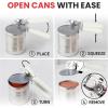 imageZulay Kitchen Heavy Duty Stainless Steel Can Opener Manual with Bottle Opener  Rust Proof Manual Can Opener With Turn Knob ampamp Soft Grip Handles  BlackWhite