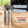 imageZulay Kitchen Heavy Duty Stainless Steel Can Opener Manual with Bottle Opener  Rust Proof Manual Can Opener With Turn Knob ampamp Soft Grip Handles  BlackLight Blue