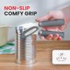 imageZulay Kitchen Heavy Duty Stainless Steel Can Opener Manual with Bottle Opener  Rust Proof Manual Can Opener With Turn Knob ampamp Soft Grip Handles  BlackGray