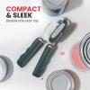 imageZulay Kitchen Heavy Duty Stainless Steel Can Opener Manual with Bottle Opener  Rust Proof Manual Can Opener With Turn Knob ampamp Soft Grip Handles  BlackGreen