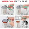 imageZulay Kitchen Heavy Duty Stainless Steel Can Opener Manual with Bottle Opener  Rust Proof Manual Can Opener With Turn Knob ampamp Soft Grip Handles  BlackMint