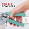 imageZulay Kitchen Heavy Duty Stainless Steel Can Opener Manual with Bottle Opener  Rust Proof Manual Can Opener With Turn Knob ampamp Soft Grip Handles  BlackMint