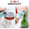 imageZulay Kitchen Heavy Duty Stainless Steel Can Opener Manual with Bottle Opener  Rust Proof Manual Can Opener With Turn Knob ampamp Soft Grip Handles  BlackMint