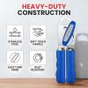 imageZulay Kitchen Heavy Duty Stainless Steel Can Opener Manual with Bottle Opener  Rust Proof Manual Can Opener With Turn Knob ampamp Soft Grip Handles  BlackRoyal Blue
