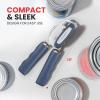 imageZulay Kitchen Heavy Duty Stainless Steel Can Opener Manual with Bottle Opener  Rust Proof Manual Can Opener With Turn Knob ampamp Soft Grip Handles  BlackBlue