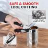 imageZulay Kitchen Heavy Duty Stainless Steel Can Opener Manual with Bottle Opener  Rust Proof Manual Can Opener With Turn Knob ampamp Soft Grip Handles  BlackBlack