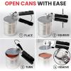 imageZulay Kitchen Heavy Duty Stainless Steel Can Opener Manual with Bottle Opener  Rust Proof Manual Can Opener With Turn Knob ampamp Soft Grip Handles  BlackBlack