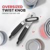 imageZulay Kitchen Heavy Duty Stainless Steel Can Opener Manual with Bottle Opener  Rust Proof Manual Can Opener With Turn Knob ampamp Soft Grip Handles  BlackBlack