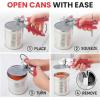 imageZulay Kitchen Heavy Duty Stainless Steel Can Opener Manual with Bottle Opener  Rust Proof Manual Can Opener With Turn Knob ampamp Soft Grip Handles  BlackRed