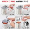 imageZulay Kitchen Heavy Duty Stainless Steel Can Opener Manual with Bottle Opener  Rust Proof Manual Can Opener With Turn Knob ampamp Soft Grip Handles  BlackWhite