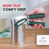 imageZulay Kitchen Heavy Duty Stainless Steel Can Opener Manual with Bottle Opener  Rust Proof Manual Can Opener With Turn Knob ampamp Soft Grip Handles  BlackGreen