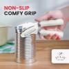 imageZulay Kitchen Heavy Duty Stainless Steel Can Opener Manual with Bottle Opener  Rust Proof Manual Can Opener With Turn Knob ampamp Soft Grip Handles  BlackWhite