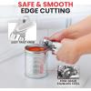 imageZulay Kitchen Heavy Duty Stainless Steel Can Opener Manual with Bottle Opener  Rust Proof Manual Can Opener With Turn Knob ampamp Soft Grip Handles  BlackWhite