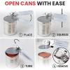 imageZulay Kitchen Heavy Duty Stainless Steel Can Opener Manual with Bottle Opener  Rust Proof Manual Can Opener With Turn Knob ampamp Soft Grip Handles  BlackLight Blue