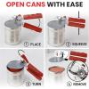 imageZulay Kitchen Heavy Duty Stainless Steel Can Opener Manual with Bottle Opener  Rust Proof Manual Can Opener With Turn Knob ampamp Soft Grip Handles  BlackRed