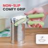 imageZulay Kitchen Heavy Duty Stainless Steel Can Opener Manual with Bottle Opener  Rust Proof Manual Can Opener With Turn Knob ampamp Soft Grip Handles  BlackPistachio