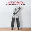 imageZulay Kitchen Heavy Duty Stainless Steel Can Opener Manual with Bottle Opener  Rust Proof Manual Can Opener With Turn Knob ampamp Soft Grip Handles  BlackBlack