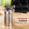 imageZulay Kitchen Heavy Duty Stainless Steel Can Opener Manual with Bottle Opener  Rust Proof Manual Can Opener With Turn Knob ampamp Soft Grip Handles  BlackBlack