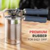 imageZulay Kitchen Heavy Duty Stainless Steel Can Opener Manual with Bottle Opener  Rust Proof Manual Can Opener With Turn Knob ampamp Soft Grip Handles  BlackBlue