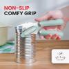 imageZulay Kitchen Heavy Duty Stainless Steel Can Opener Manual with Bottle Opener  Rust Proof Manual Can Opener With Turn Knob ampamp Soft Grip Handles  BlackMint