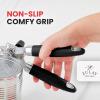 imageZulay Kitchen Heavy Duty Stainless Steel Can Opener Manual with Bottle Opener  Rust Proof Manual Can Opener With Turn Knob ampamp Soft Grip Handles  BlackBlack