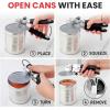 imageZulay Kitchen Heavy Duty Stainless Steel Can Opener Manual with Bottle Opener  Rust Proof Manual Can Opener With Turn Knob ampamp Soft Grip Handles  BlackBlack