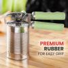 imageZulay Kitchen Heavy Duty Stainless Steel Can Opener Manual with Bottle Opener  Rust Proof Manual Can Opener With Turn Knob ampamp Soft Grip Handles  BlackPistachio