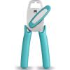 imageZulay Kitchen Heavy Duty Stainless Steel Can Opener Manual with Bottle Opener  Rust Proof Manual Can Opener With Turn Knob ampamp Soft Grip Handles  BlackAqua