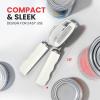 imageZulay Kitchen Heavy Duty Stainless Steel Can Opener Manual with Bottle Opener  Rust Proof Manual Can Opener With Turn Knob ampamp Soft Grip Handles  BlackWhite