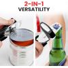 imageZulay Kitchen Heavy Duty Stainless Steel Can Opener Manual with Bottle Opener  Rust Proof Manual Can Opener With Turn Knob ampamp Soft Grip Handles  BlackBlack
