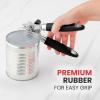 imageZulay Kitchen Heavy Duty Stainless Steel Can Opener Manual with Bottle Opener  Rust Proof Manual Can Opener With Turn Knob ampamp Soft Grip Handles  BlackBlack