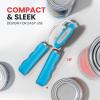 imageZulay Kitchen Heavy Duty Stainless Steel Can Opener Manual with Bottle Opener  Rust Proof Manual Can Opener With Turn Knob ampamp Soft Grip Handles  BlackAqua