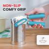 imageZulay Kitchen Heavy Duty Stainless Steel Can Opener Manual with Bottle Opener  Rust Proof Manual Can Opener With Turn Knob ampamp Soft Grip Handles  BlackAqua