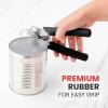 imageZulay Kitchen Heavy Duty Stainless Steel Can Opener Manual with Bottle Opener  Rust Proof Manual Can Opener With Turn Knob ampamp Soft Grip Handles  BlackBlack