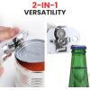 imageZulay Kitchen Heavy Duty Stainless Steel Can Opener Manual with Bottle Opener  Rust Proof Manual Can Opener With Turn Knob ampamp Soft Grip Handles  BlackWhite