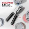 imageZulay Kitchen Heavy Duty Stainless Steel Can Opener Manual with Bottle Opener  Rust Proof Manual Can Opener With Turn Knob ampamp Soft Grip Handles  BlackBlack