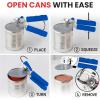 imageZulay Kitchen Heavy Duty Stainless Steel Can Opener Manual with Bottle Opener  Rust Proof Manual Can Opener With Turn Knob ampamp Soft Grip Handles  BlackRoyal Blue