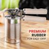 imageZulay Kitchen Heavy Duty Stainless Steel Can Opener Manual with Bottle Opener  Rust Proof Manual Can Opener With Turn Knob ampamp Soft Grip Handles  BlackAlmond