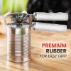 imageZulay Kitchen Heavy Duty Stainless Steel Can Opener Manual with Bottle Opener  Rust Proof Manual Can Opener With Turn Knob ampamp Soft Grip Handles  BlackWhite