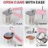imageZulay Kitchen Heavy Duty Stainless Steel Can Opener Manual with Bottle Opener  Rust Proof Manual Can Opener With Turn Knob ampamp Soft Grip Handles  BlackPink