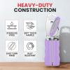 imageZulay Kitchen Heavy Duty Stainless Steel Can Opener Manual with Bottle Opener  Rust Proof Manual Can Opener With Turn Knob ampamp Soft Grip Handles  BlackLavender