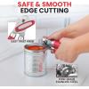 imageZulay Kitchen Heavy Duty Stainless Steel Can Opener Manual with Bottle Opener  Rust Proof Manual Can Opener With Turn Knob ampamp Soft Grip Handles  BlackRed
