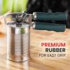 imageZulay Kitchen Heavy Duty Stainless Steel Can Opener Manual with Bottle Opener  Rust Proof Manual Can Opener With Turn Knob ampamp Soft Grip Handles  BlackGreen