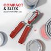 imageZulay Kitchen Heavy Duty Stainless Steel Can Opener Manual with Bottle Opener  Rust Proof Manual Can Opener With Turn Knob ampamp Soft Grip Handles  BlackRed