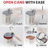 imageZulay Kitchen Heavy Duty Stainless Steel Can Opener Manual with Bottle Opener  Rust Proof Manual Can Opener With Turn Knob ampamp Soft Grip Handles  BlackAlmond