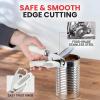 imageZulay Kitchen Heavy Duty Stainless Steel Can Opener Manual with Bottle Opener  Rust Proof Manual Can Opener With Turn Knob ampamp Soft Grip Handles  BlackWhite