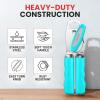 imageZulay Kitchen Heavy Duty Stainless Steel Can Opener Manual with Bottle Opener  Rust Proof Manual Can Opener With Turn Knob ampamp Soft Grip Handles  BlackTurquoise